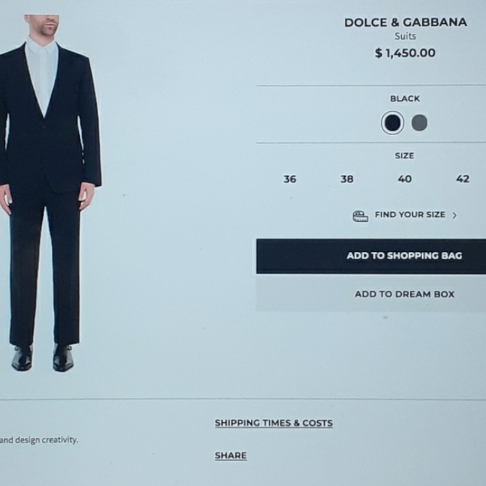 1450cad Italian D&G Dolce&Gabbana 70%wool 30%Silk Men black suit blazer 48 Lined